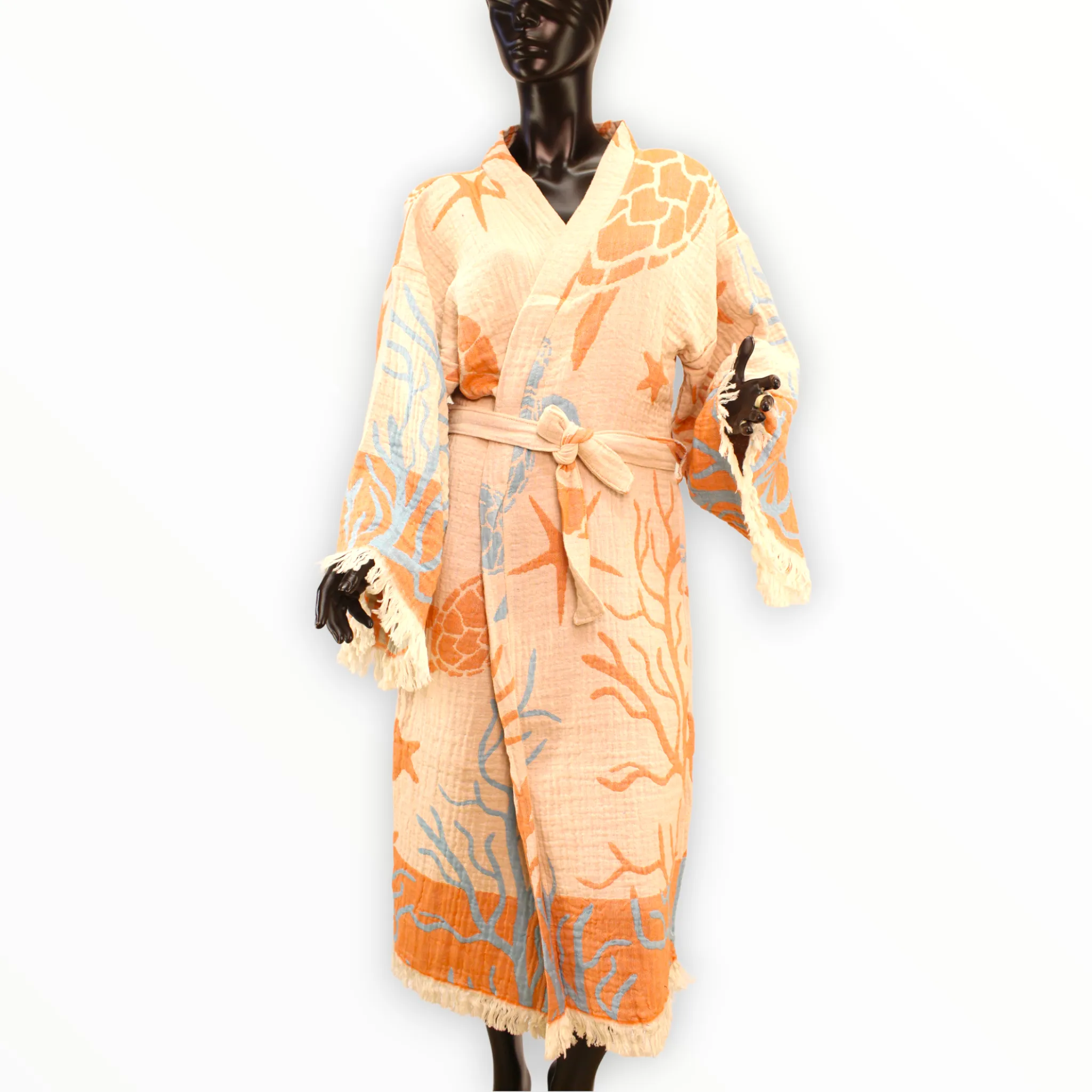 Turkish Towel Bathrobe Kimono Kaftan