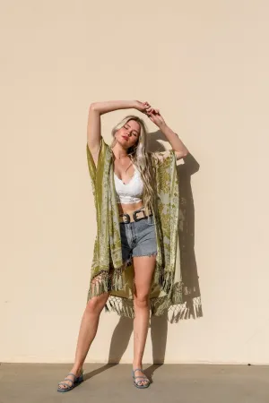 Velvet Mesh Tapestry Kimono