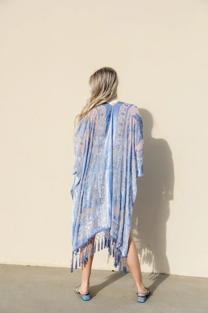 Velvet Mesh Tapestry Kimono