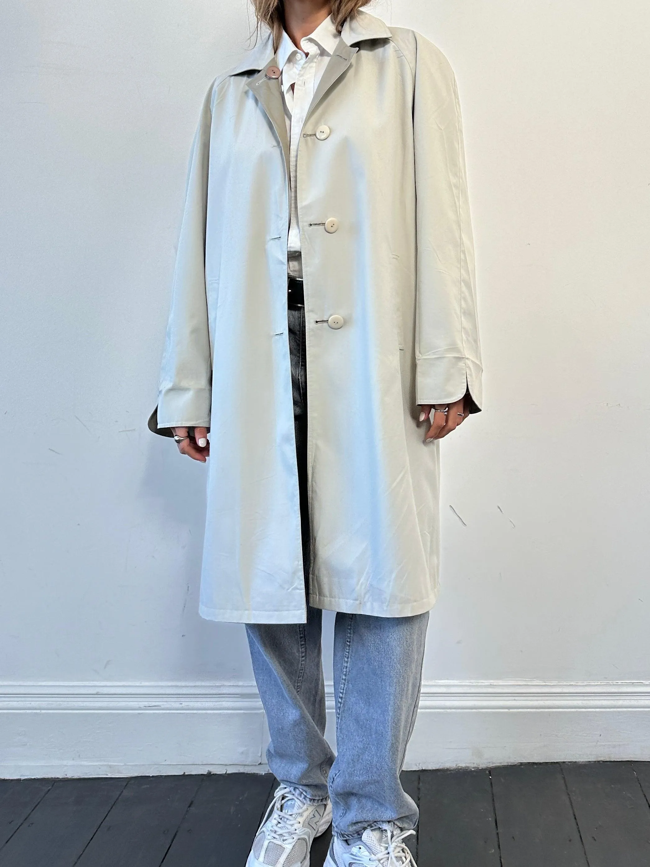 Vintage Reversible Water Resistant Trench Coat - L/XL