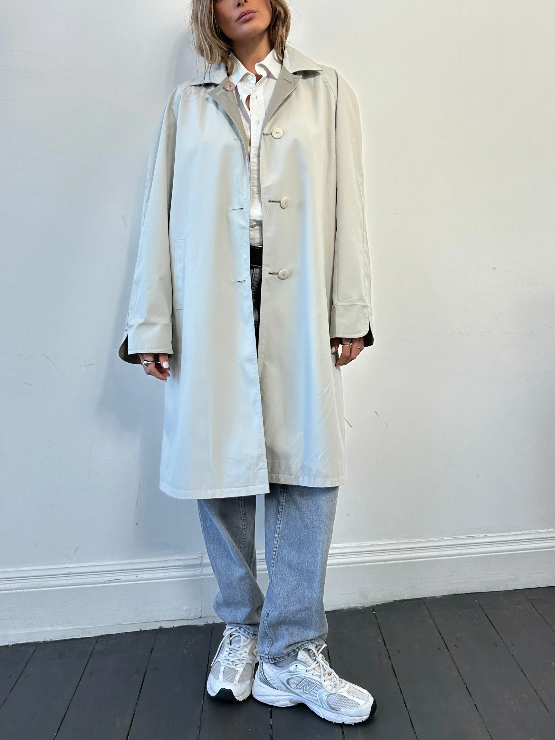 Vintage Reversible Water Resistant Trench Coat - L/XL