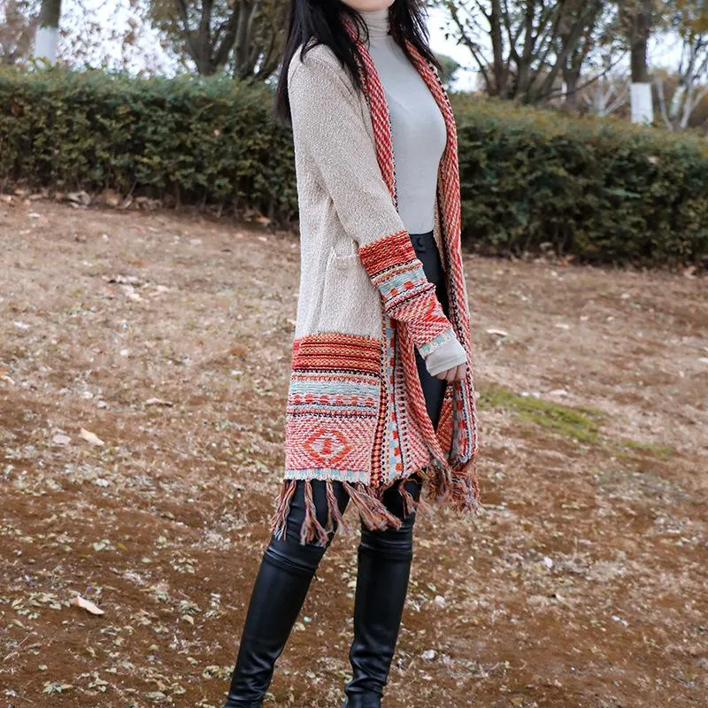 Vintage Tassel Knitting Fashion Cardigans for Women