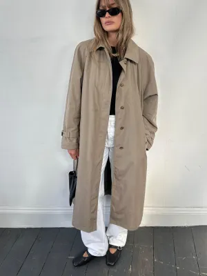 Vintage Water Resistant Concealed Placket Trench Coat - M/L