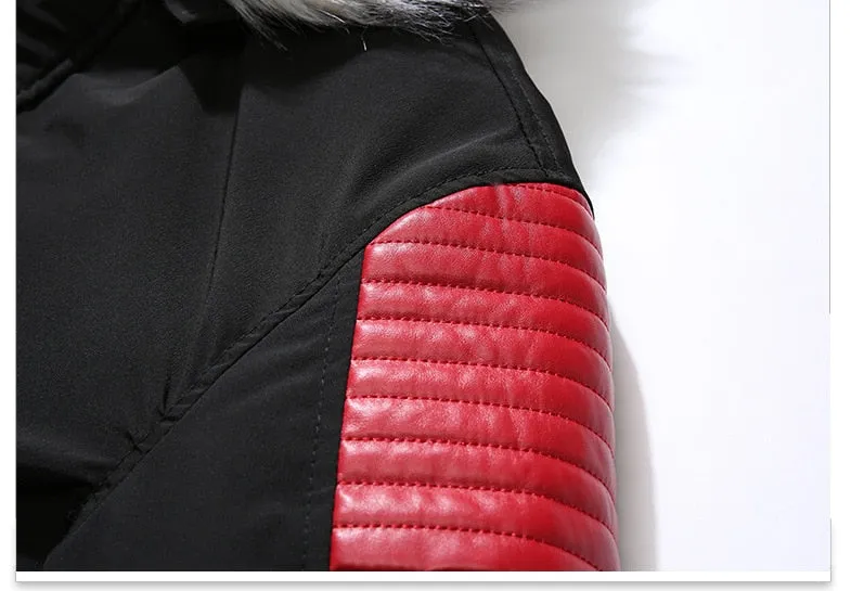 Warm Men's Fashion Fleece Jackets Winter Coats Fur Collar Parkas