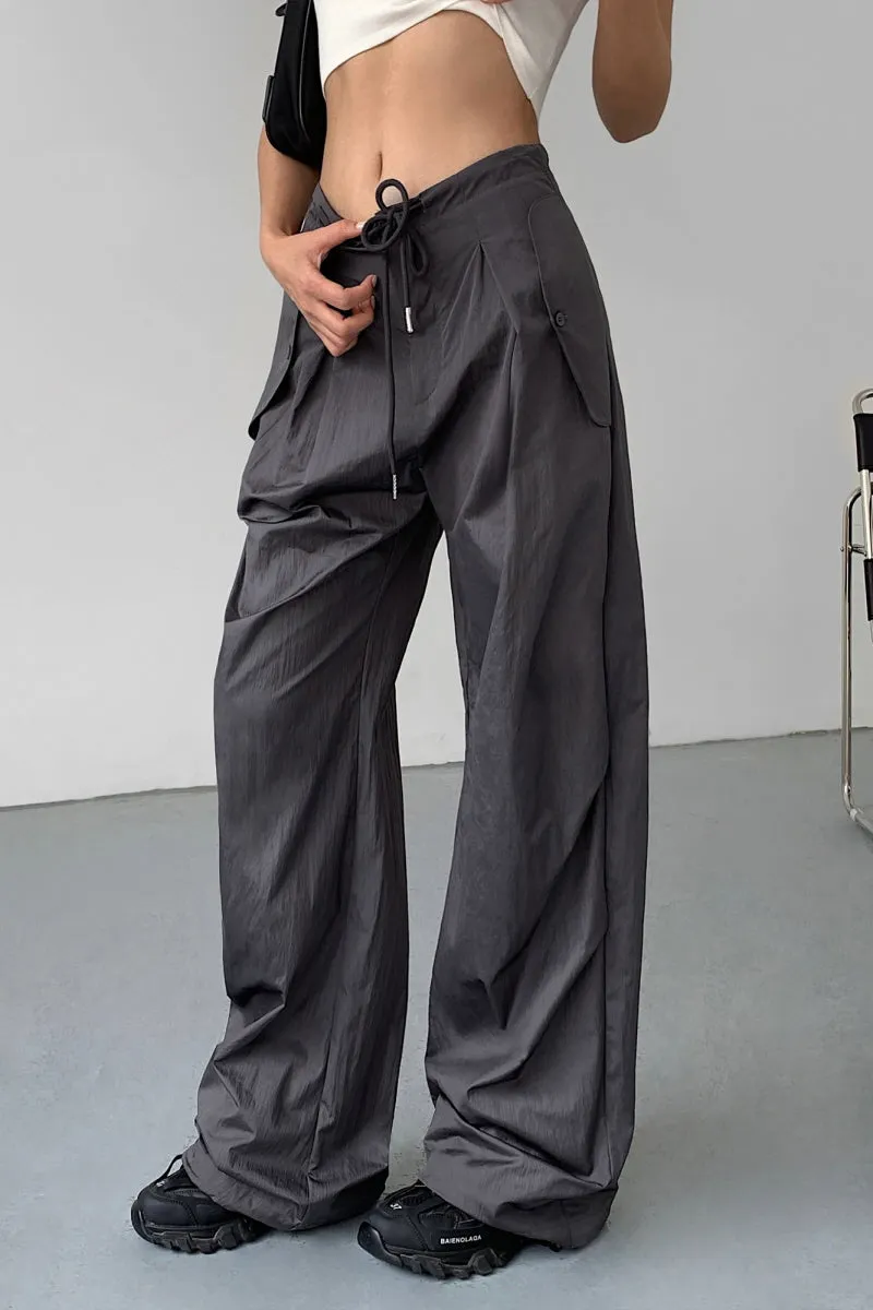 Wide-Leg Cargo Pants Loose Fit