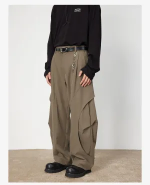 Wide leg irregular design casual pants