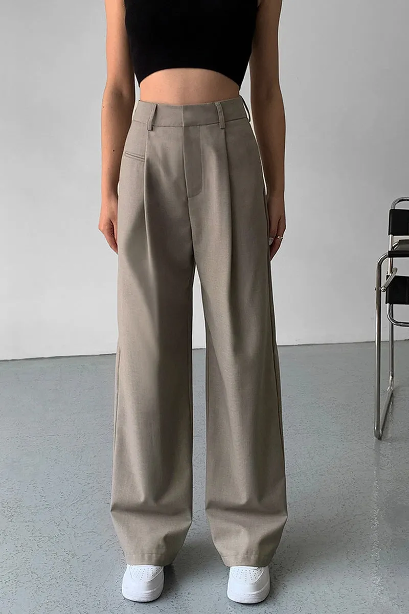 Wide-Leg Suit Pants Loose Fit