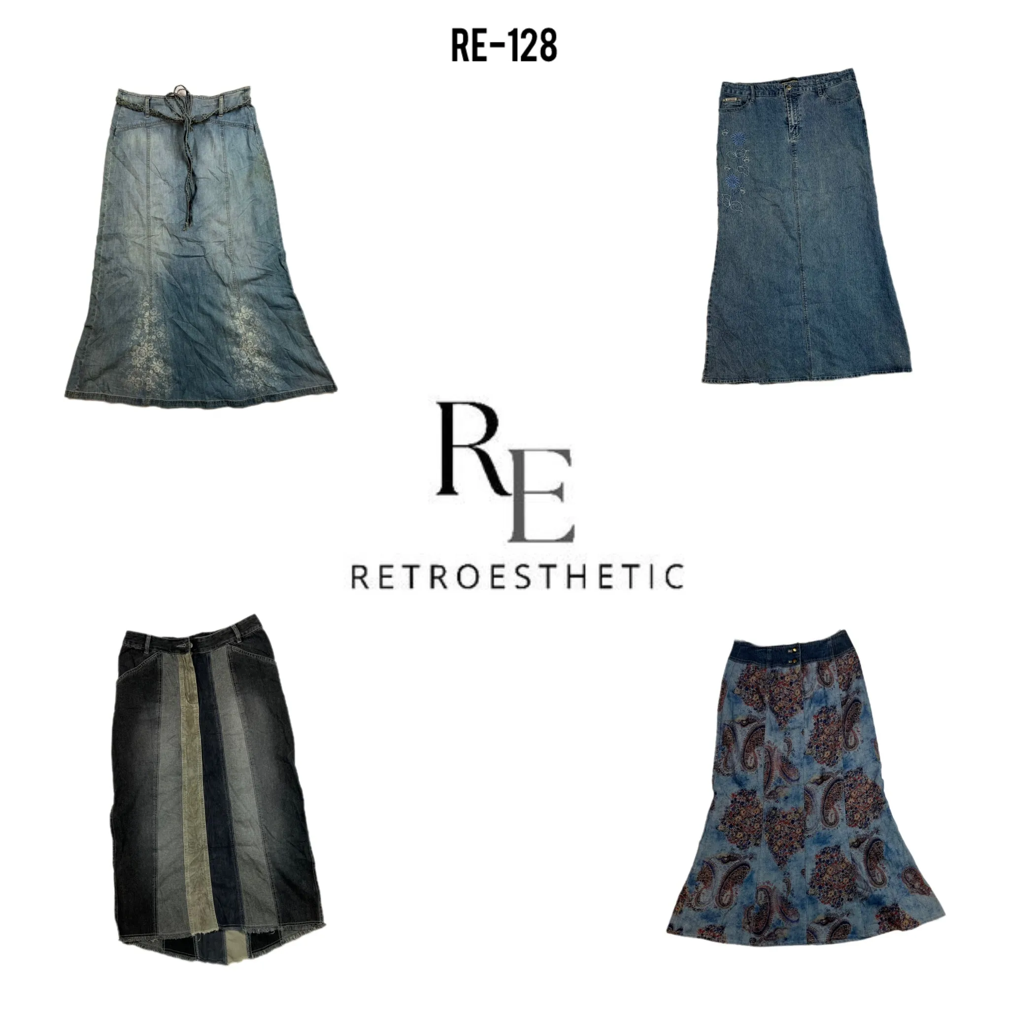 Y2K Unique Maxi Denim Skirts (RE-128)