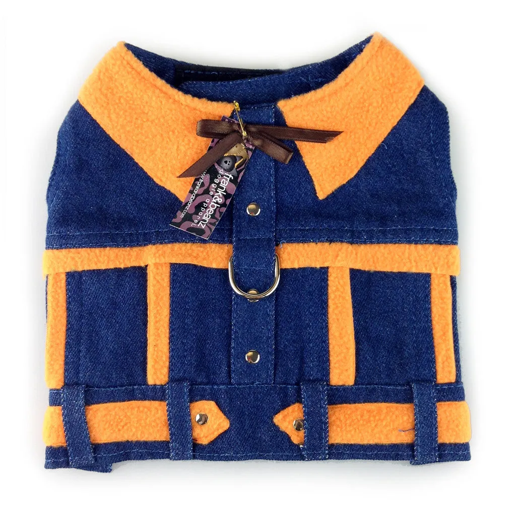 Yee-Haw Henry Denim Dog Harness Jacket